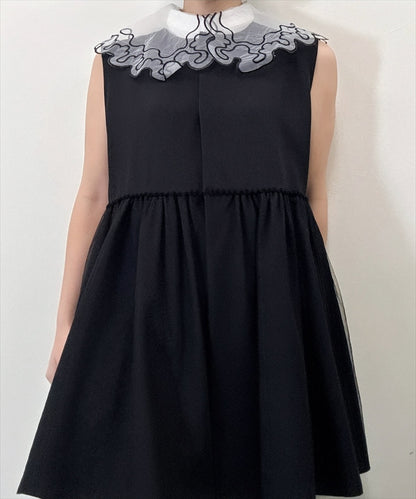 wavy line embroidery false collar