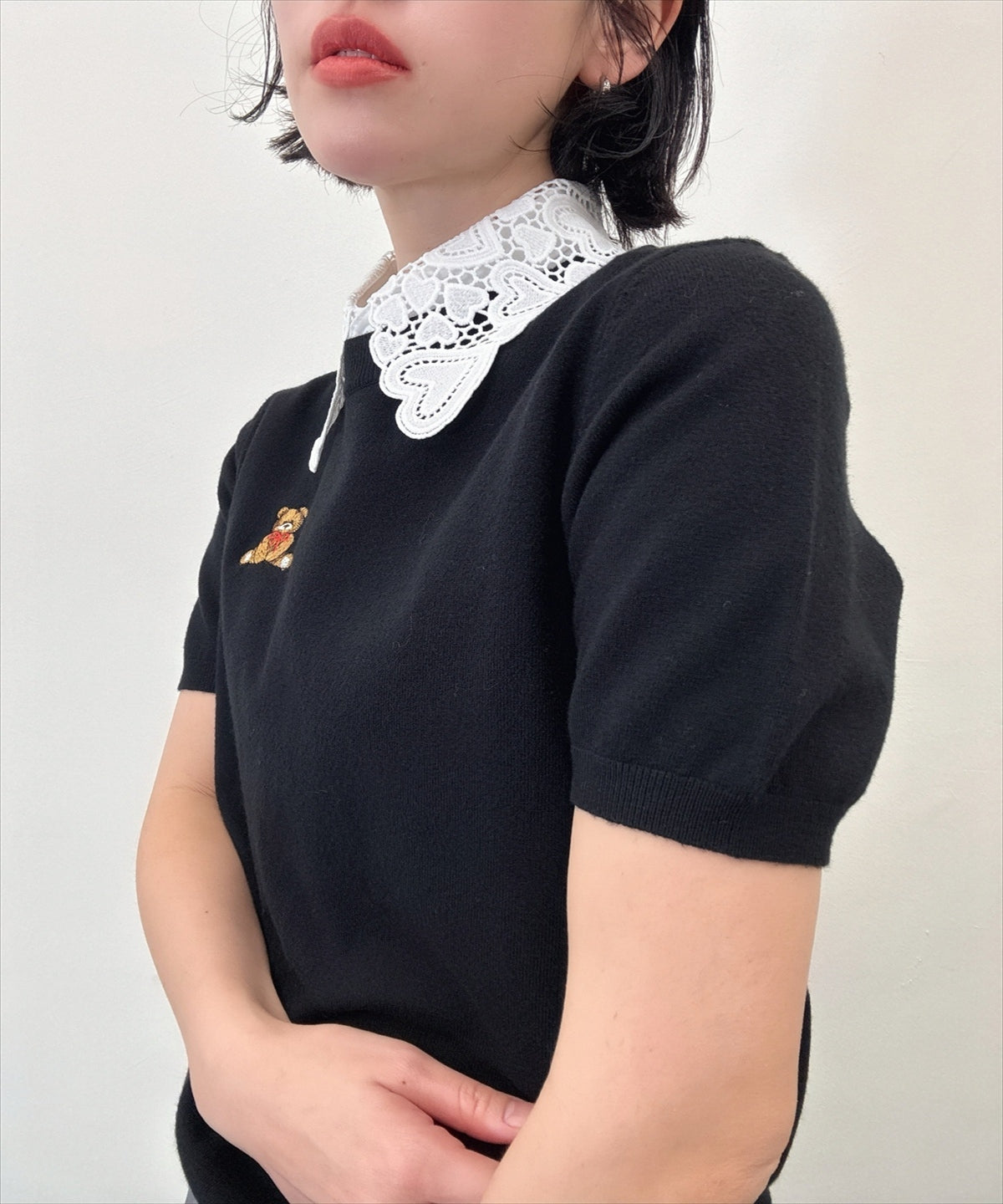 heart lace false collar