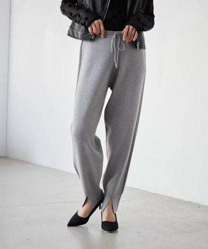 thin rib knit pants