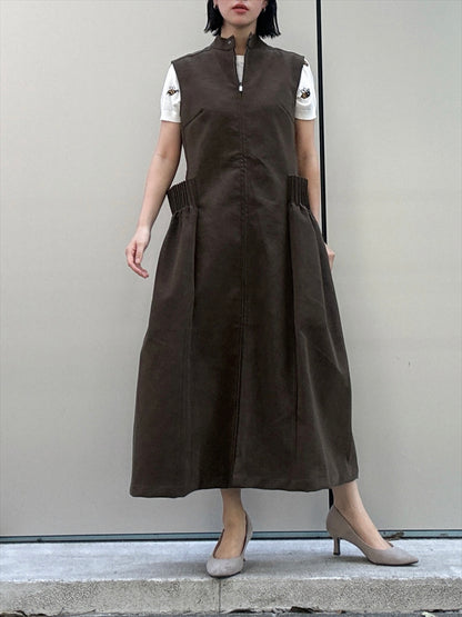 different material zip one piece
