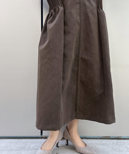 different material zip one piece