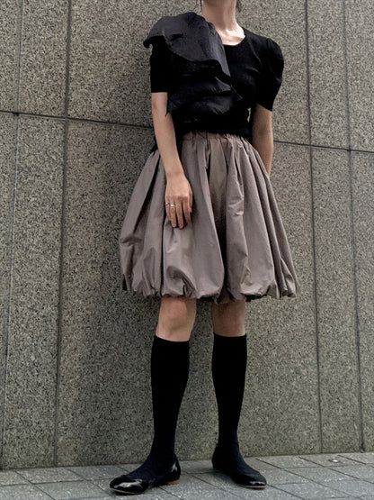 frills shoulder tops