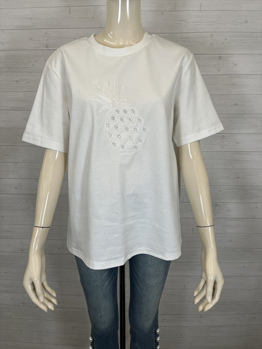 bijou pineapple embroidery t shirt