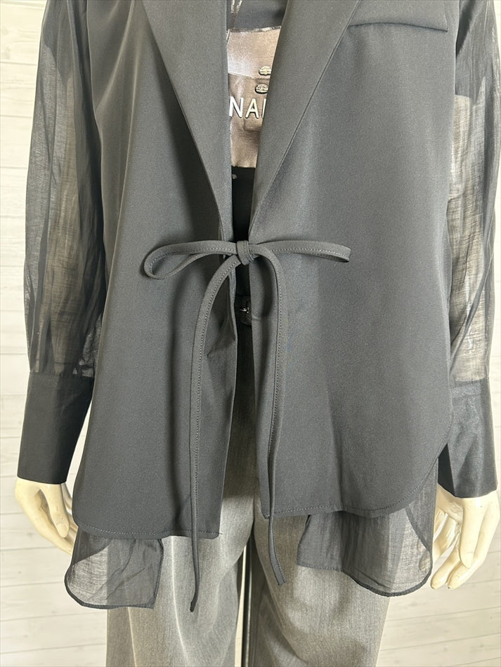 sleeve back see through tailored jacket
