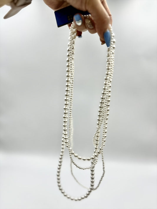 double series pearl necklace (long)