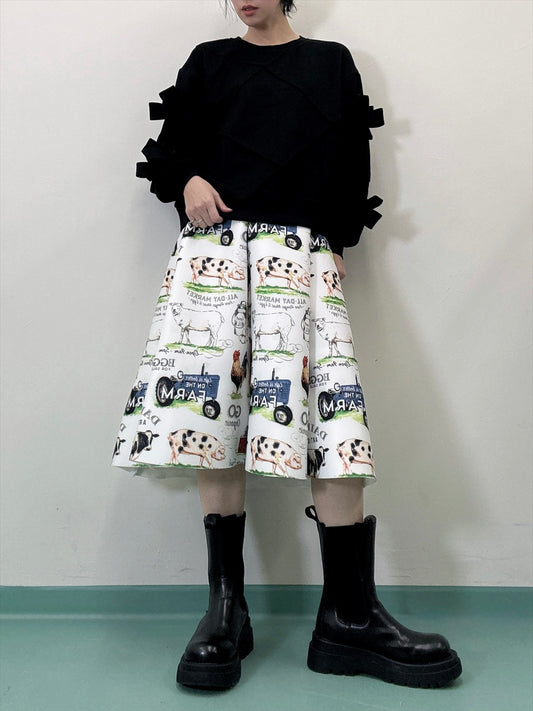 FARM printed bonded skirt