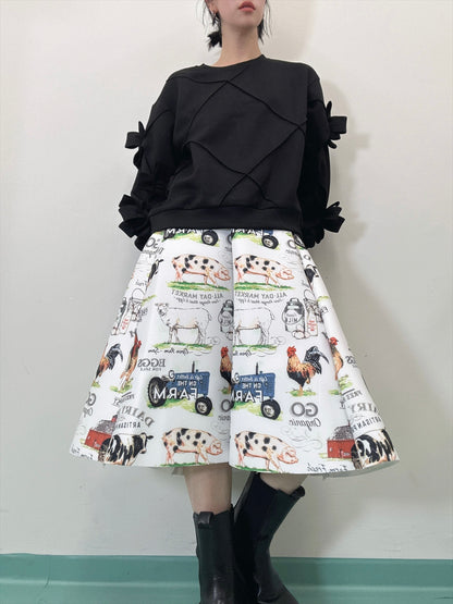 FARM printed bonded skirt