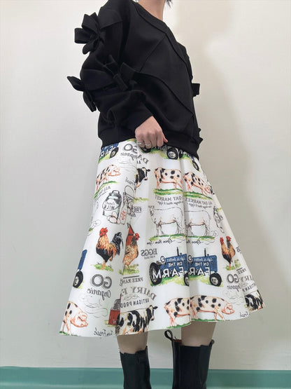 FARM printed bonded skirt