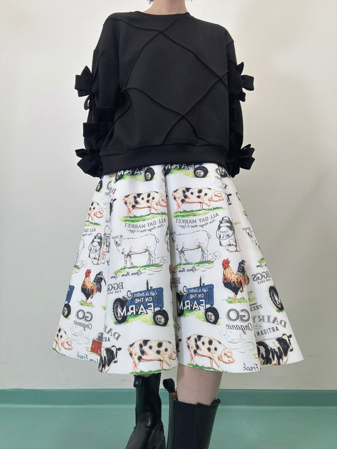 FARM printed bonded skirt