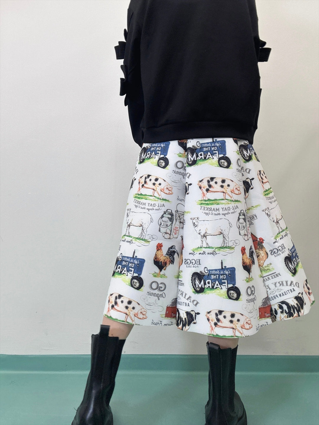 FARM printed bonded skirt