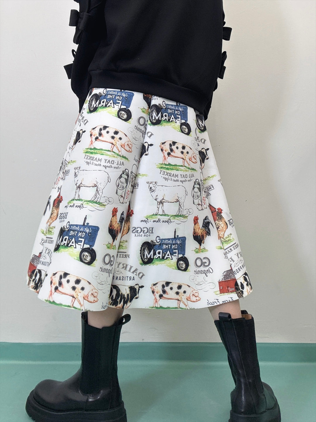 FARM printed bonded skirt