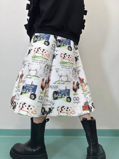 FARM printed bonded skirt
