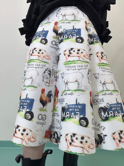 FARM printed bonded skirt