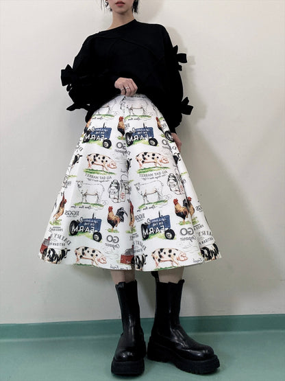 FARM printed bonded skirt