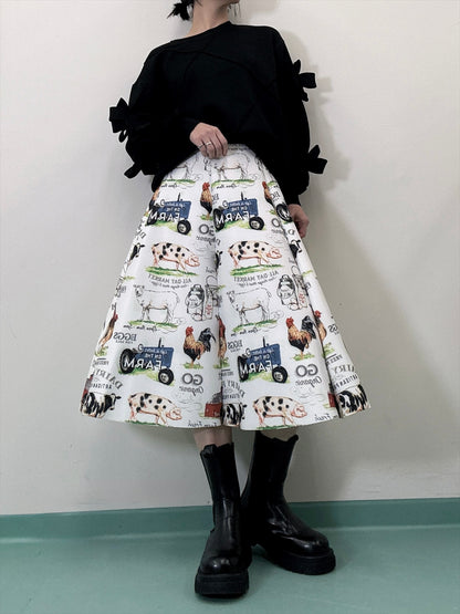FARM printed bonded skirt