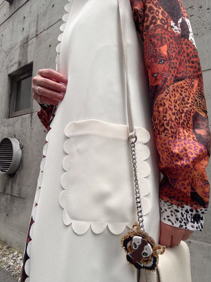 petite scalloped long gilet