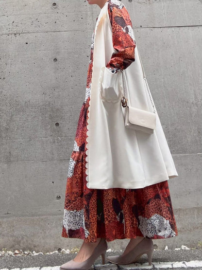 petite scalloped long gilet