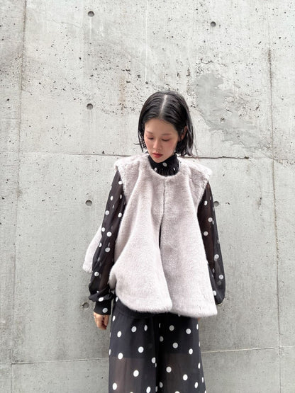 fake fur flare poncho