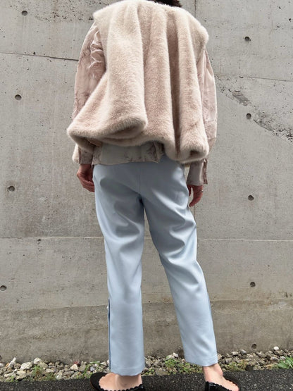 fake fur flare poncho