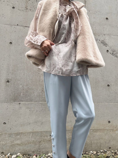 fake fur flare poncho