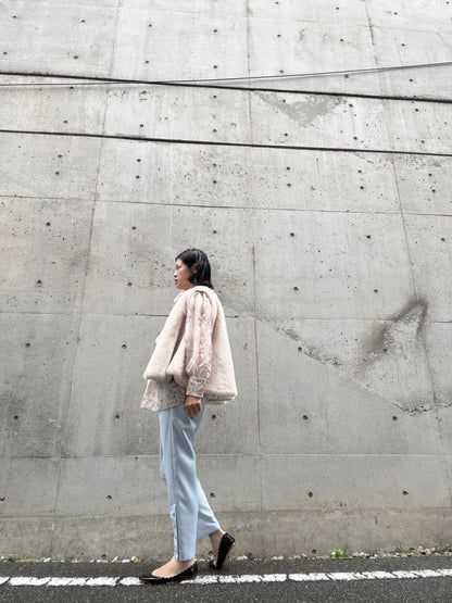 fake fur flare poncho