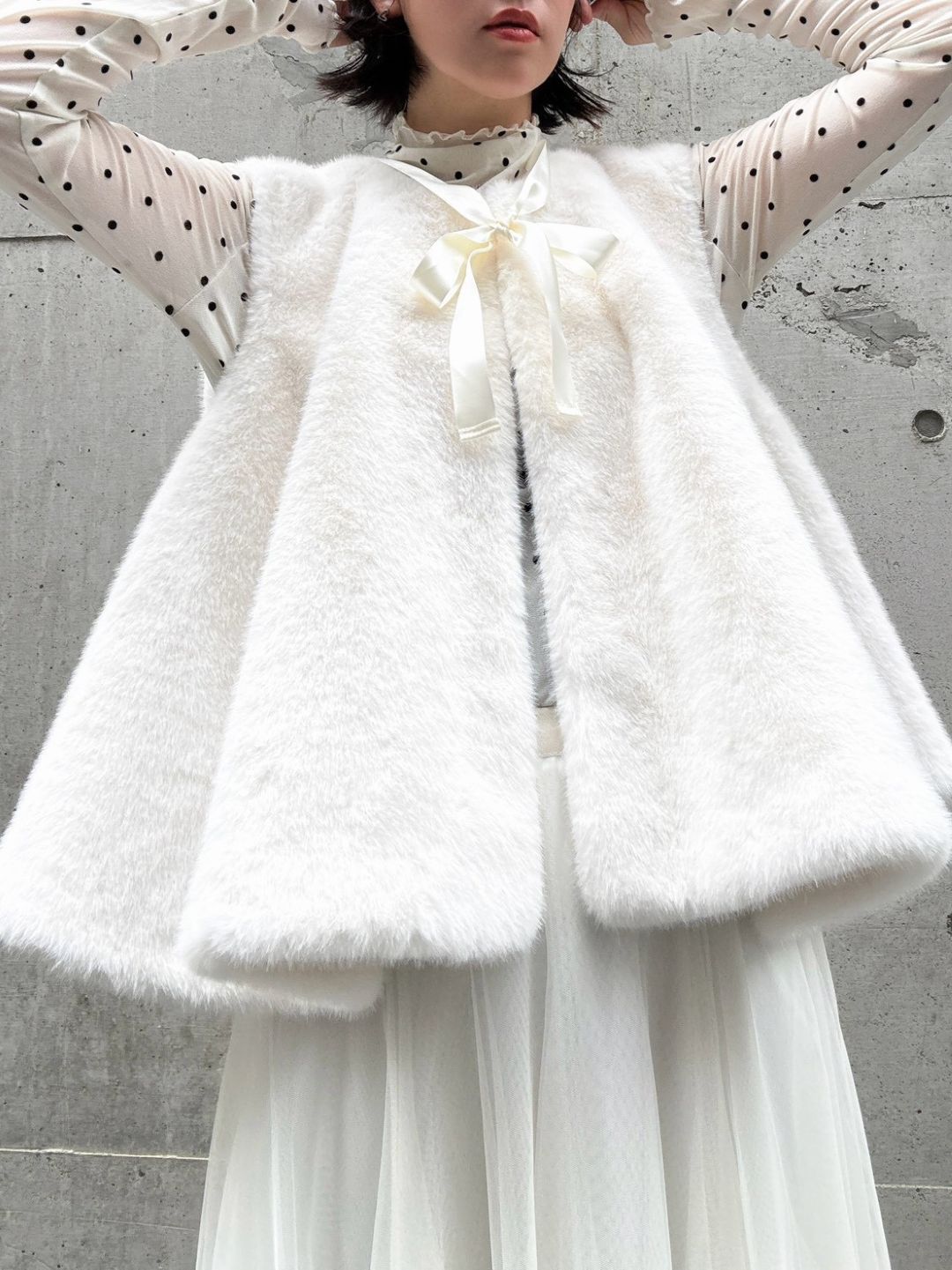 fake fur flare poncho