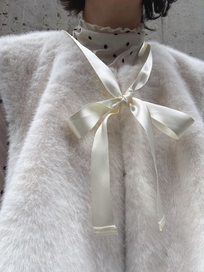 fake fur flare poncho