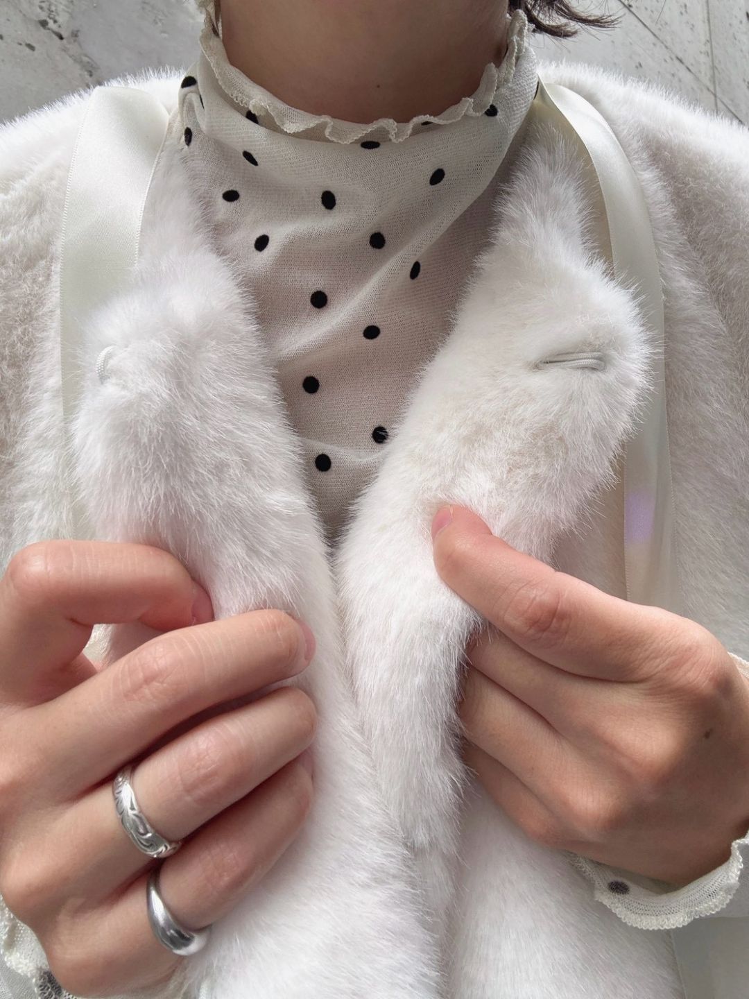 fake fur flare poncho