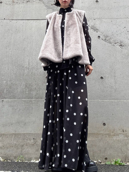 fake fur flare poncho