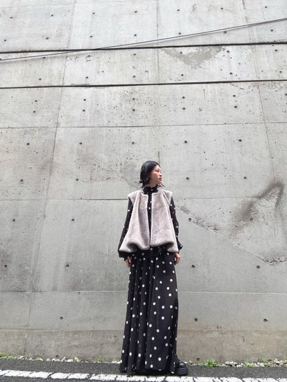 fake fur flare poncho