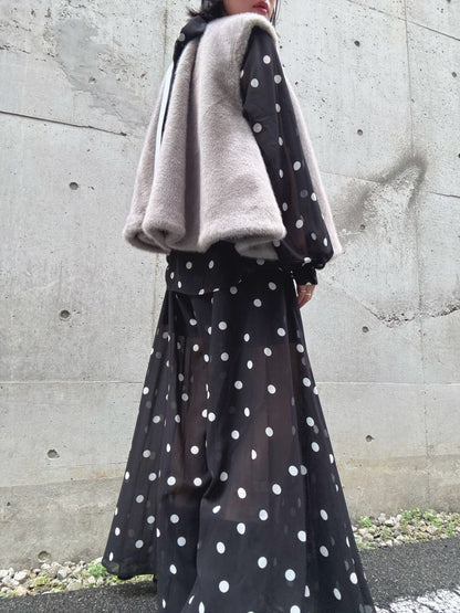 fake fur flare poncho
