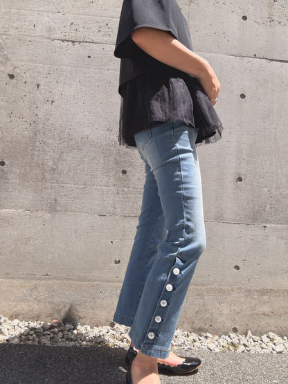 2way sleeve balloon tulle layered blouse