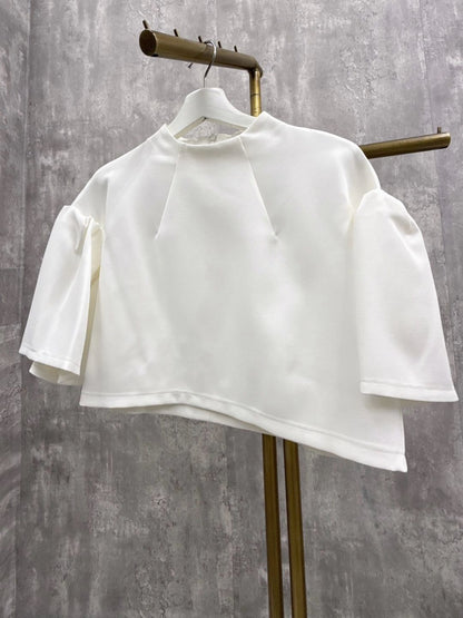 2way sleeve balloon tulle layered blouse
