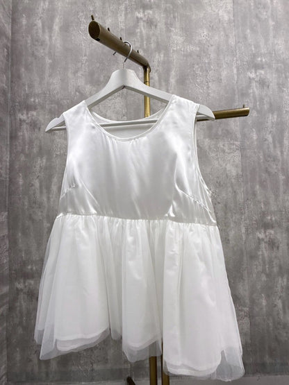 2way sleeve balloon tulle layered blouse