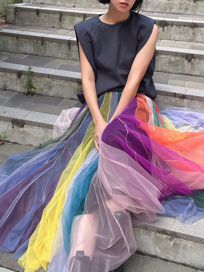 multi color tulle skirt