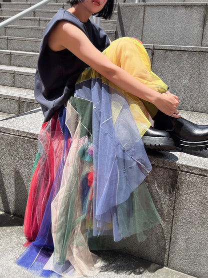 multi color tulle skirt