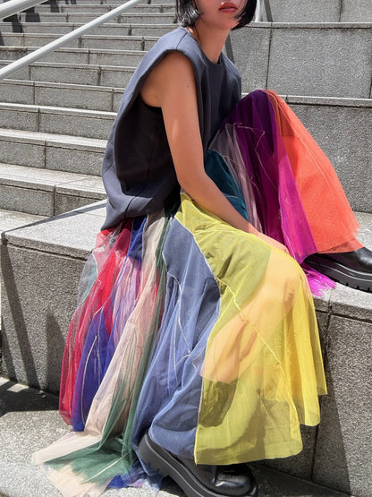 multi color tulle skirt