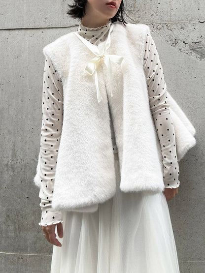dot pattern see-through cut and sew