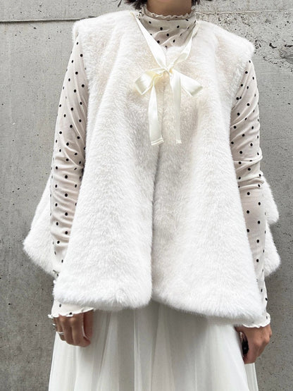 dot pattern see-through cut and sew