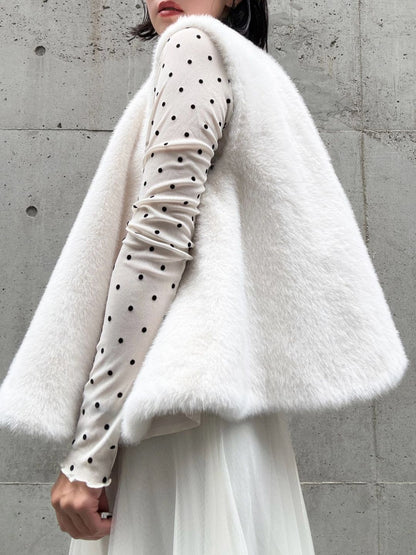 dot pattern see-through cut and sew