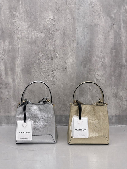 MARLON Firenze small laminato shoulder bag
