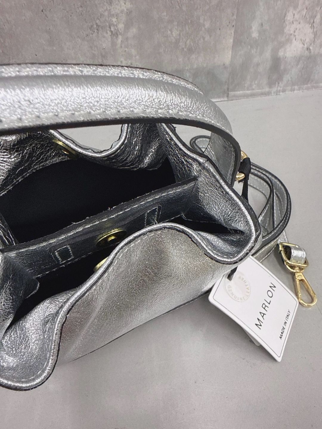 MARLON Firenze small laminato shoulder bag