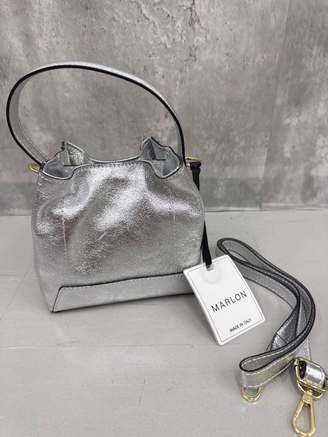 MARLON Firenze small laminato shoulder bag