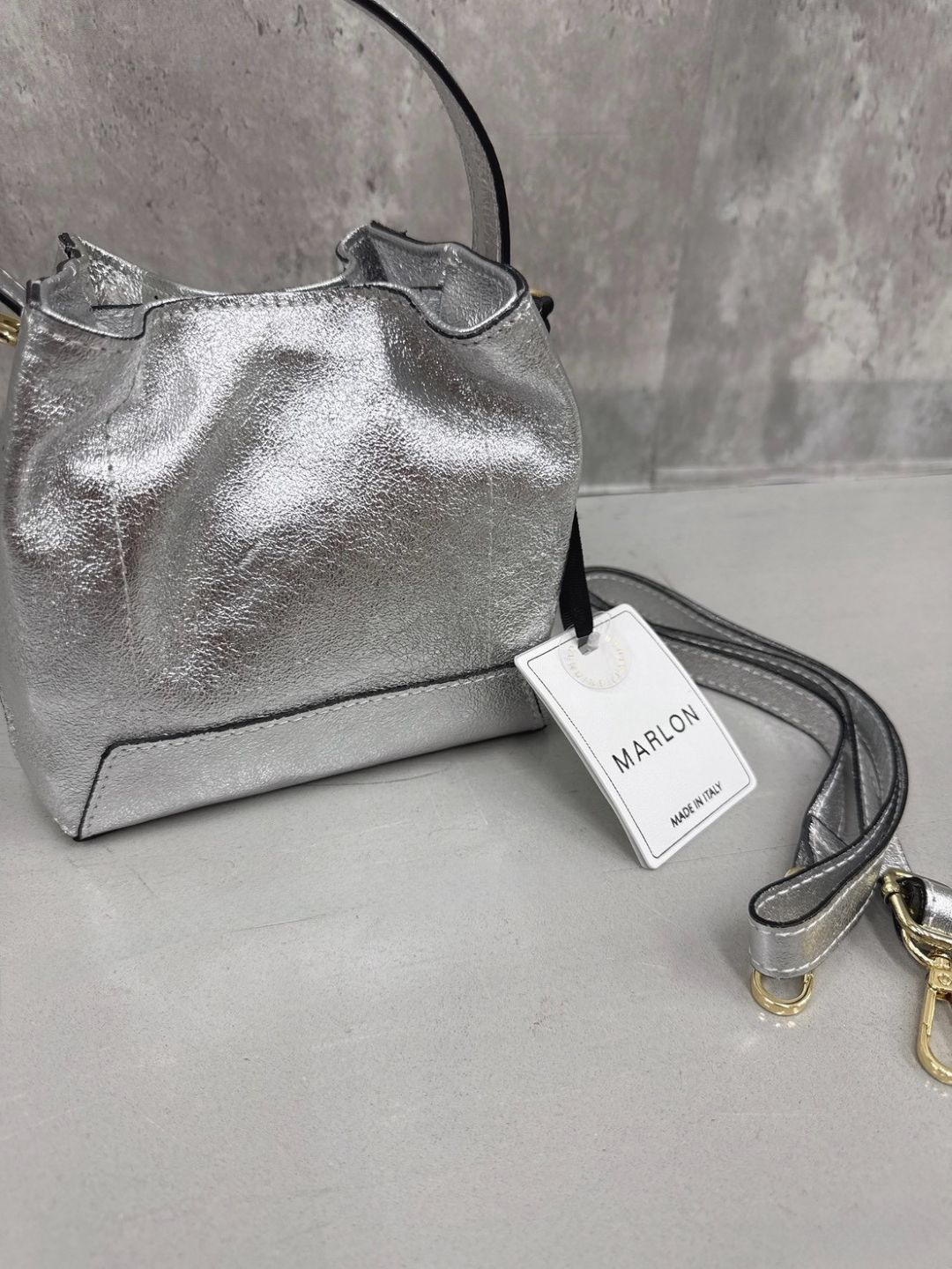 MARLON Firenze small laminato shoulder bag