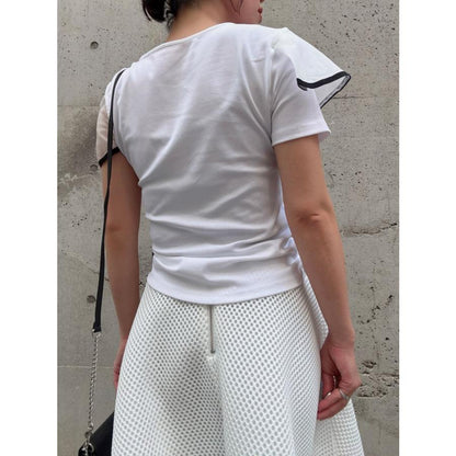 piping frill pullover