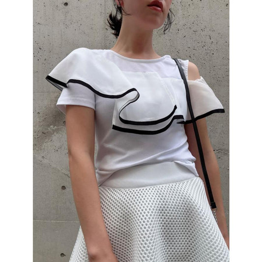 piping frill pullover