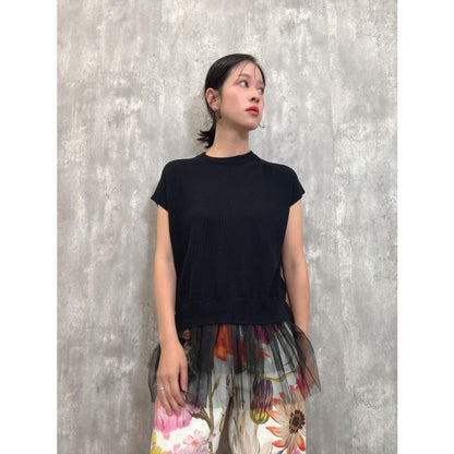 tulle hem summer knit