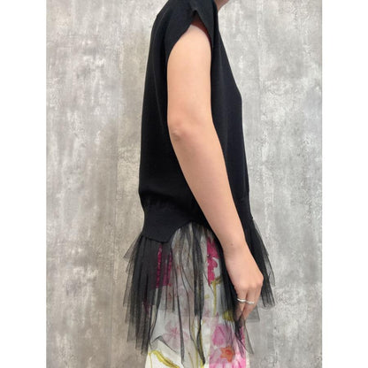 tulle hem summer knit