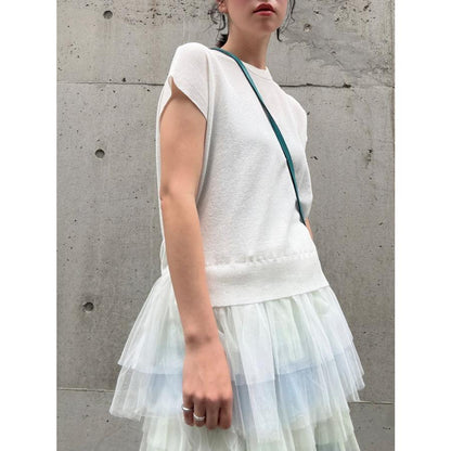 tulle hem summer knit