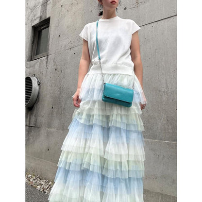 tulle hem summer knit